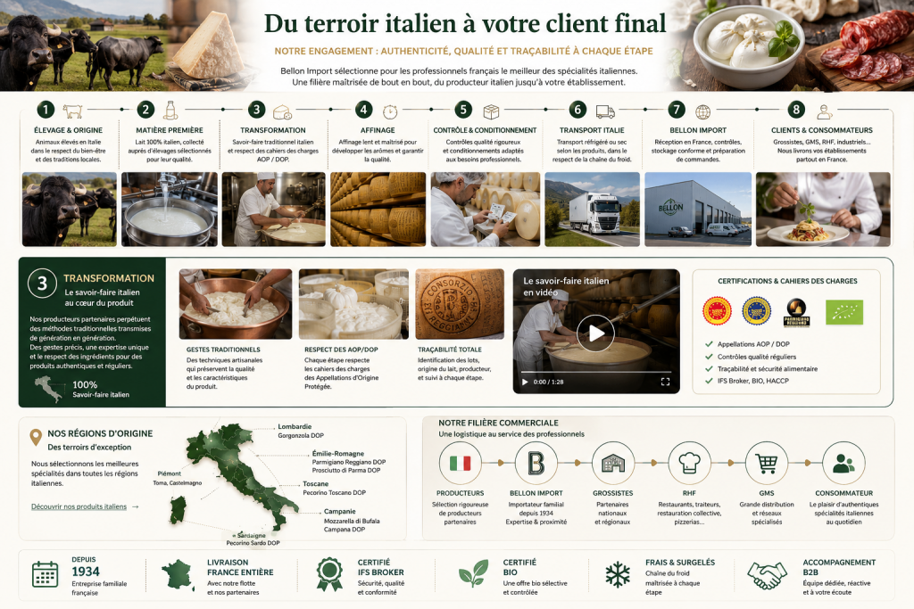 sourcing fromages italiens